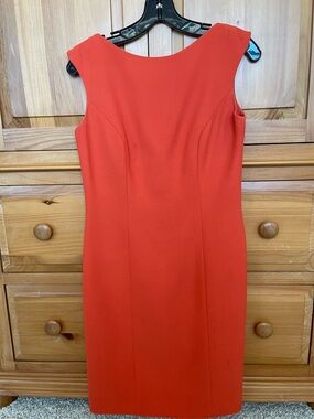 Classic Sleeveless Orange Sheath Dress